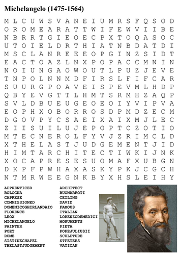 Michelangelo Word Search