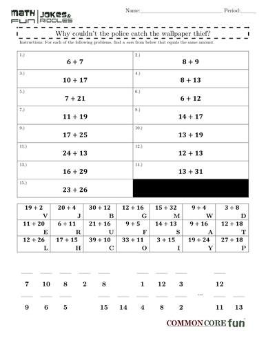 Basic Addition Worksheet