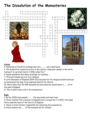 The Dissolution Of The Monasteries Crossword