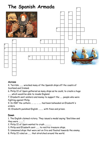 The Spanish Armada Crossword Teaching Resources