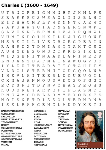 Charles I Word Search