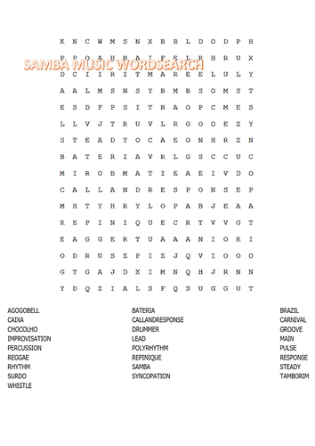 Music Elements Unit test and answers & Samba music test. Hand crafted with accessible music examples