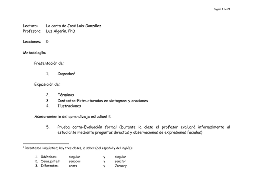Análisis estructural y lingüístico-literario de "La carta" de José Luis González
