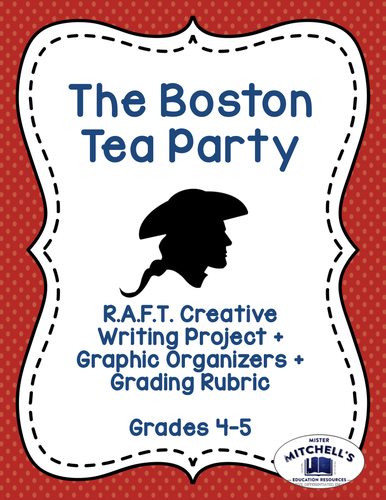 Boston Tea Party RAFT Creative Writing Project + Graphic Organizers + Rubric