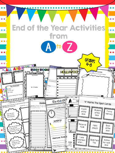 End of Year A to Z Activities: 34 Activities and Memory Book