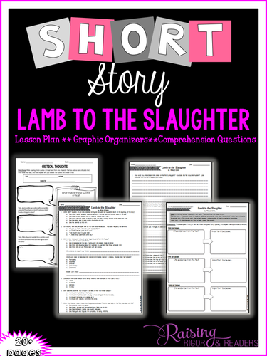 Short Story Lesson Plan Lamb To The Slaughter Teaching Resources