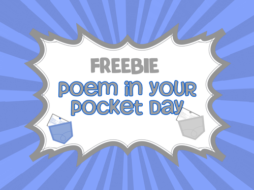 FREEBIE - Poetry in your Pocket Day