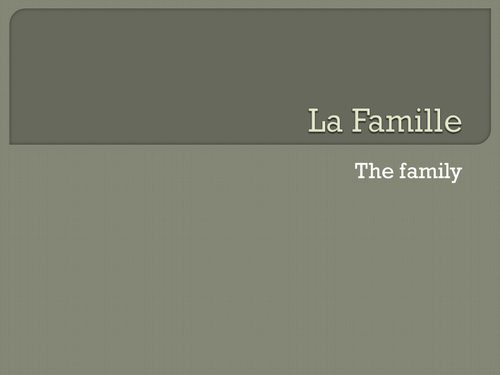 Family terms in French