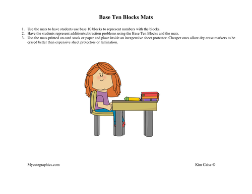 Base 10 Blocks Mats