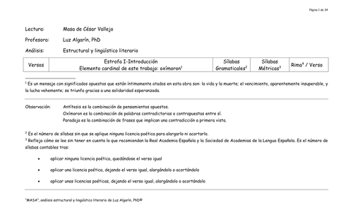 Análisis estructural y lingüístico-literario de "Masa" de César Vallejo