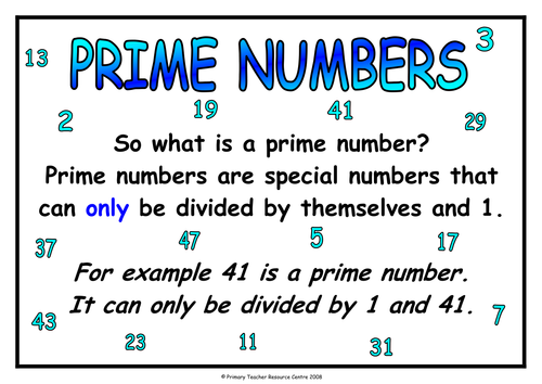 Prime Numbers Poster