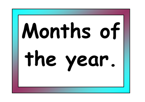 Months of the Year Vocabulary Cards