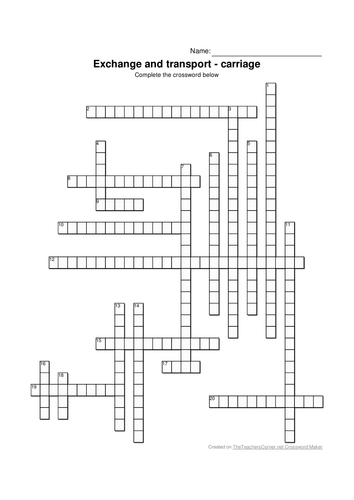 2016 OCR AS biology crosswords: Exchange & Transport, Natural Selection & Evol'n, Transport in Plant