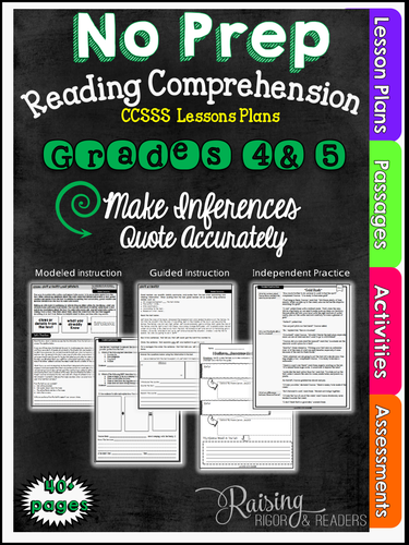 Making Inferences & Quoting from the Text: Common Core Aligned