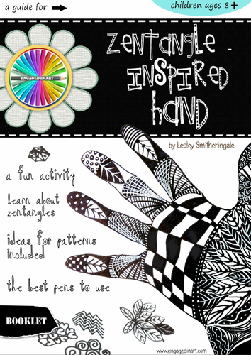 Zentangle Inspired Hand Art Lesson Teaching Resources