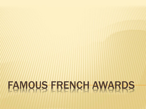 Famous French Awards