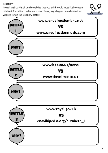Website Reliability - EXAMPLE PAGE from student booklet