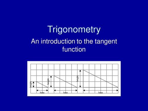 Maths KS3 or KS4 revision.  Trigonometry; introduction to tangent ratio using similar triangles.