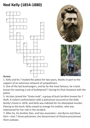 Ned Kelly Crossword