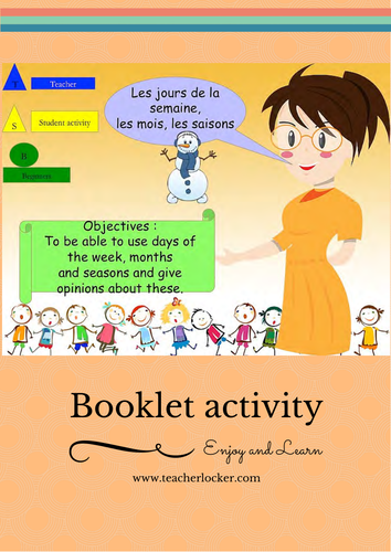 Days, Month, Seasons in French Lesson + activity (NO Prep) / Jours, mois, saisons en français