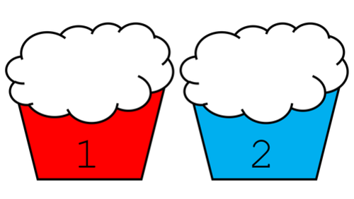 Cupcakes with numbers 1-20