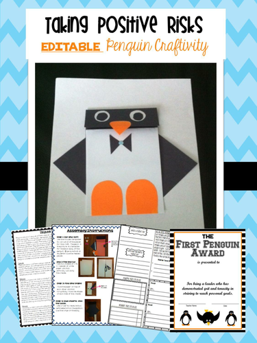 Penguins: A Craftivity on Taking Risks and Setting Goals