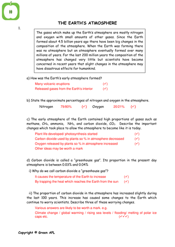 Chemistry: The atmosphere