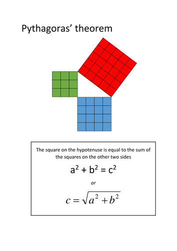 Math Grade 8 The length of a line using Pythagorean Theorem. Posters, presentation and puzzles.