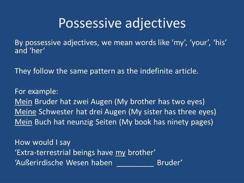 German possessive adjectives