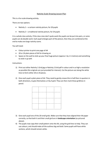 Christmas Nativity Scale Drawing Activity