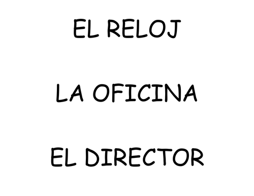 LABEL THE SCHOOL IN SPANISH