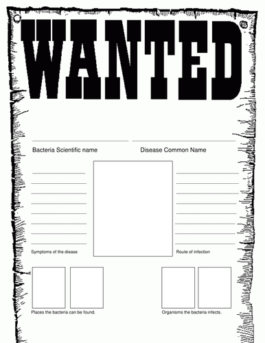 Bacteria Wanted Poster by mizzzfoster - Teaching Resources - Tes