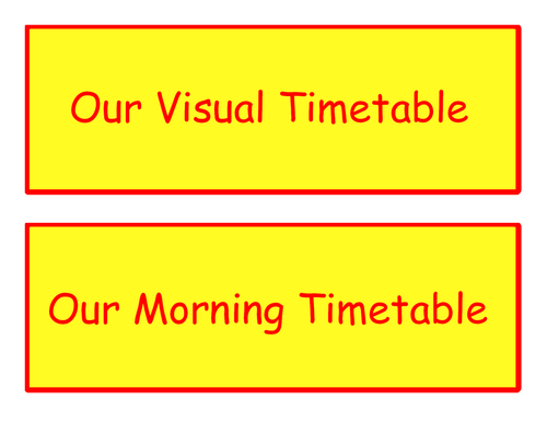 EYFS Visual Timetable
