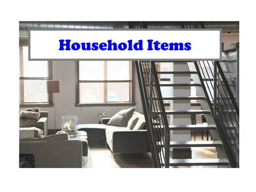 30 Photos Of Household Items PowerPoint Presentation. (Also great for making into a display)