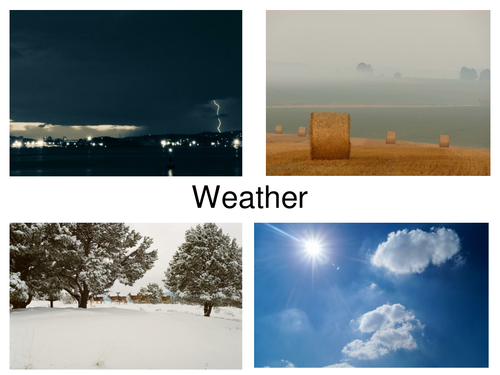 30 Weather Pictures Presentation. These Could Also Be Used For Flashcards Or Displays.