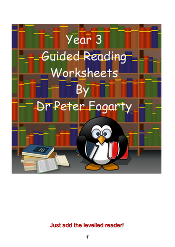 Year 3 Guided Reading Worksheets - Can be used with any reading scheme.