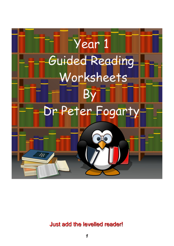 Year 1 Guided Reading Worksheets - Can be used with any reading scheme.