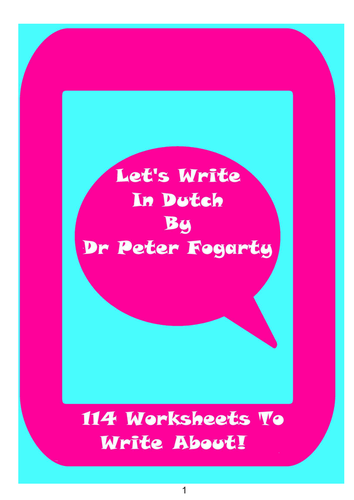 114 Dutch Writing Worksheets For Writing Practice.