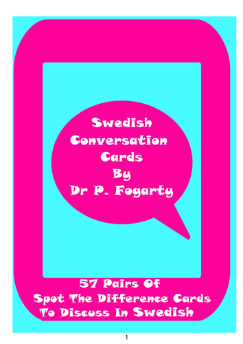 57 Swedish Setting Cards For Conversation Practice