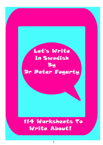 114 Swedish Writing Worksheets For Writing Practice.