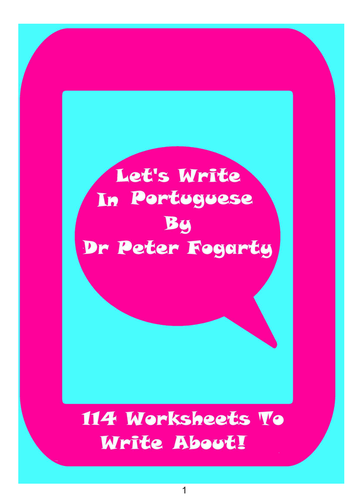 114 Portuguese Writing Worksheets For Writing Practice.