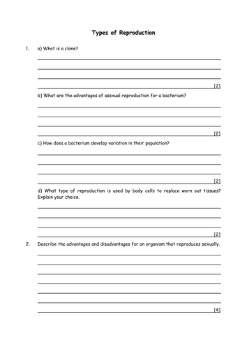 Biology: Types of reproduction