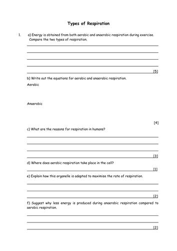 Biology: Types of respiration