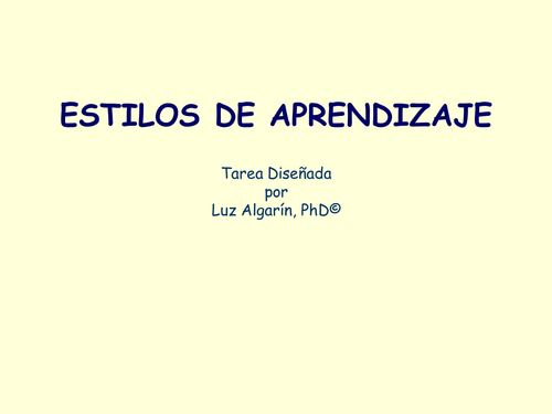 PowerPoint- "Estilos de aprendizaje" 