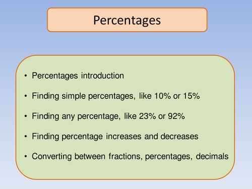 Simple Percentage Starters