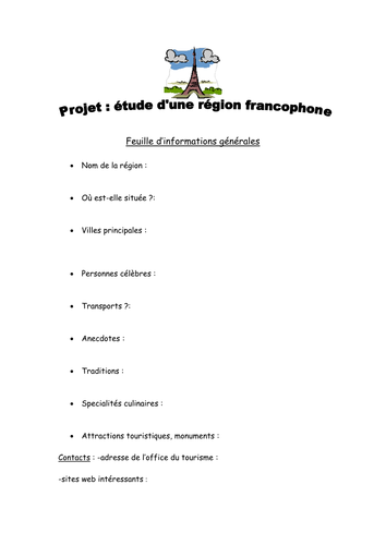 Etude d'une région francophone