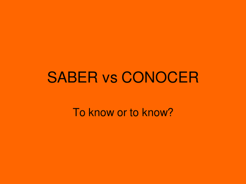Powerpoint: SABER vs CONOCER Notes and Practice