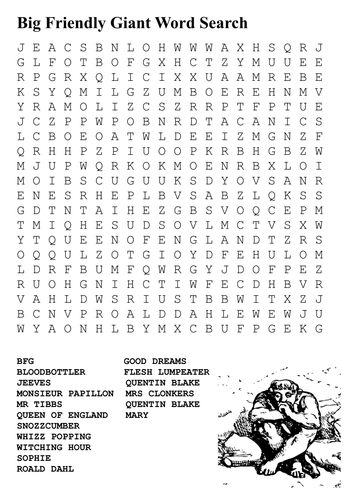 The BFG Word Search