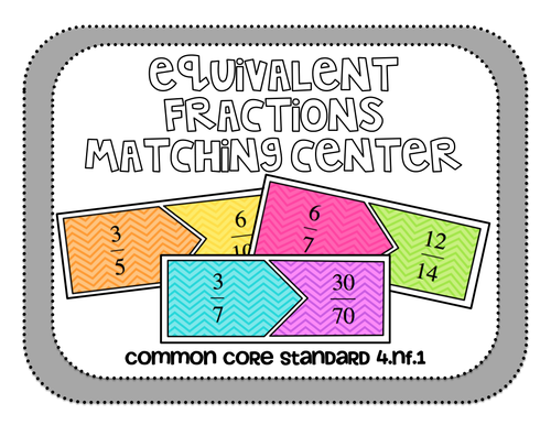 Equivalent Fractions Matching Center, CCS 4.NF.1 by katembee - Teaching