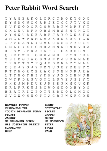 Peter Rabbit Word Search